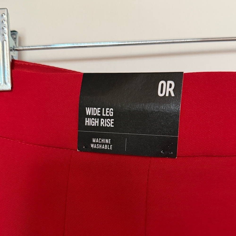 NWT Express- Wide-Leg High-Waist Pants in Red- size 0R - Picture 3 of 5